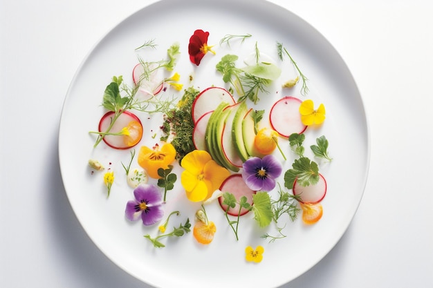 Taliz z kolorowym daniem